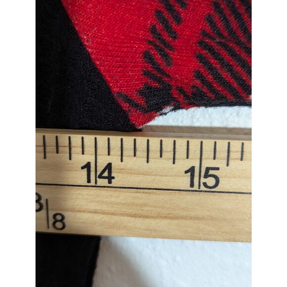 Junior Women's Red Black Tis The Season Deer Glitter Holiday Christmas Shirt 3-5 - Picture 4 of 6